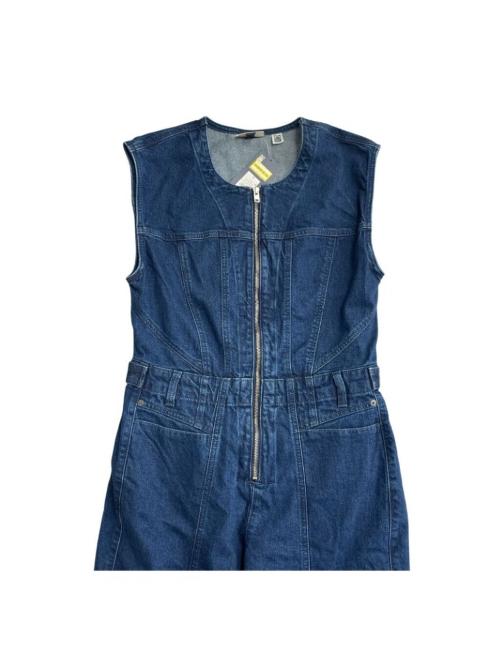 NWT Universal Thread Women's 8 Denim Jumpsuit Sleeveless Zip Front Blue J1747 - Picture 9 of 13